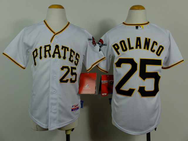 Youth Pittsburgh Pirates 25 Polanco White MLB Jerseys